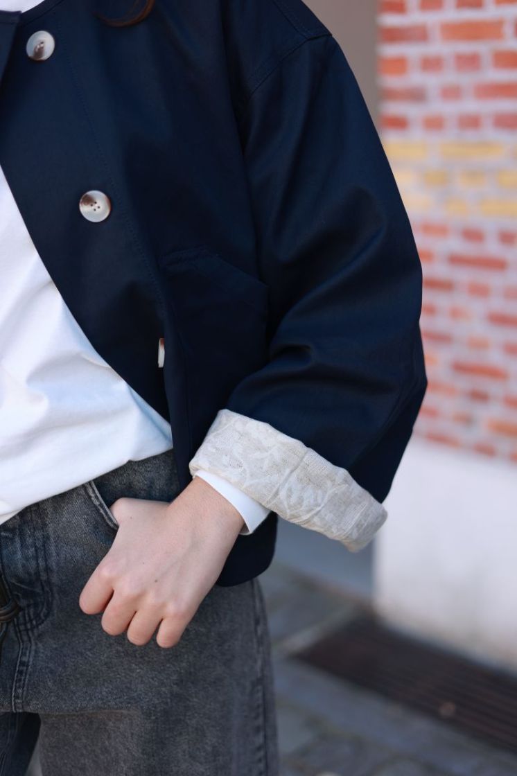 Veste courte ML bord boutons Navy