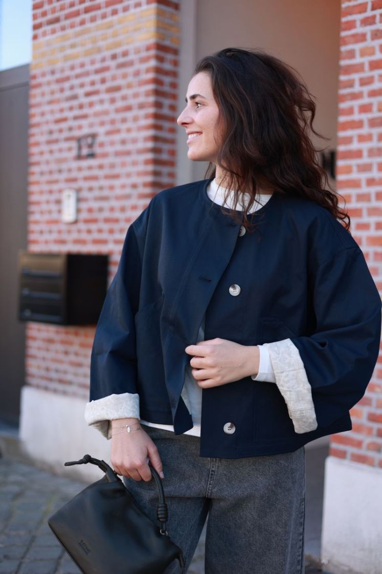Veste courte ML bord boutons Navy