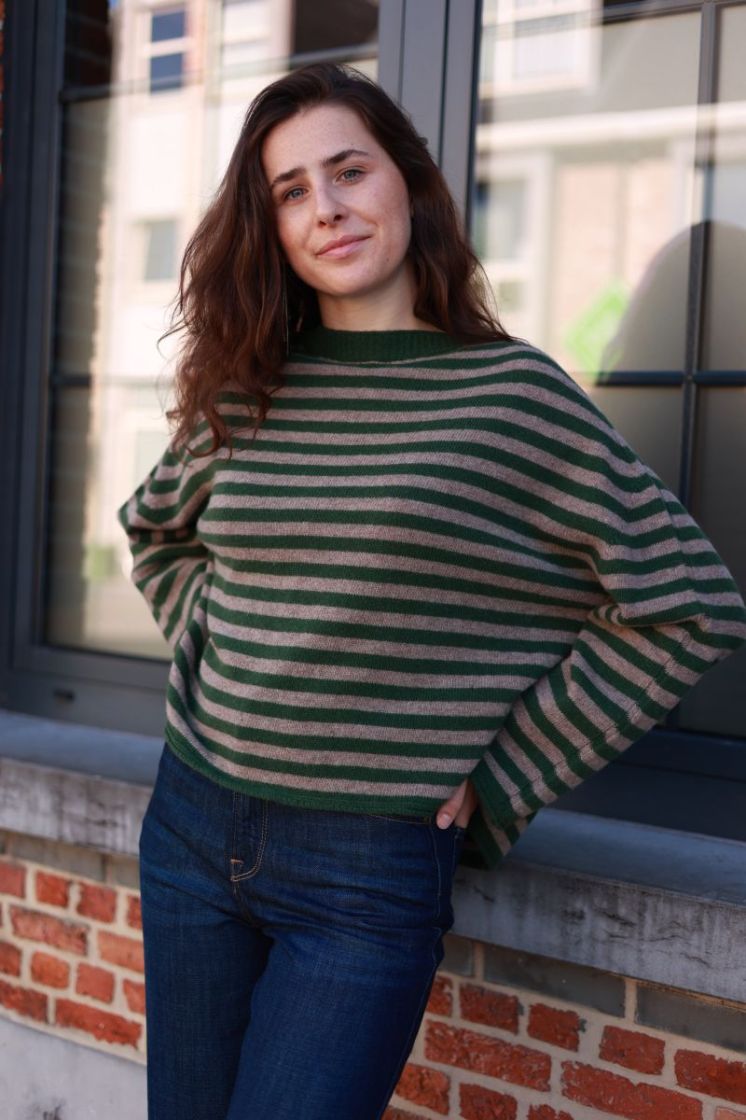 Pull ML Rayures bicolore Brit/latte