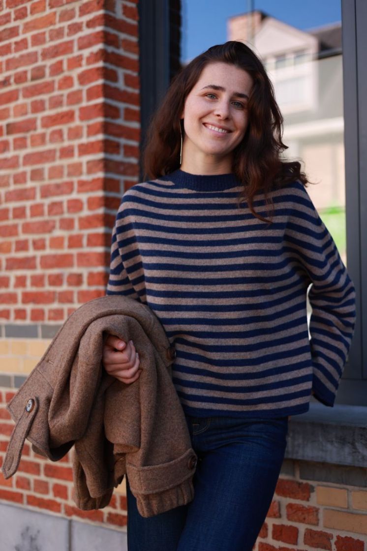 Pull ML Rayures bicolore Navy/latte