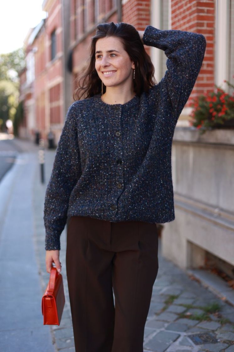 Cardigan col rond boutons Navy
