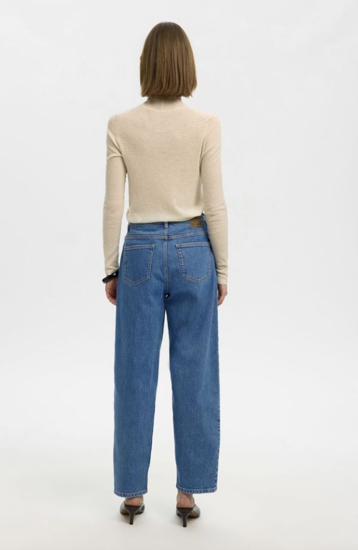 Slwbarrel bea korit HW jeans Medium blue den