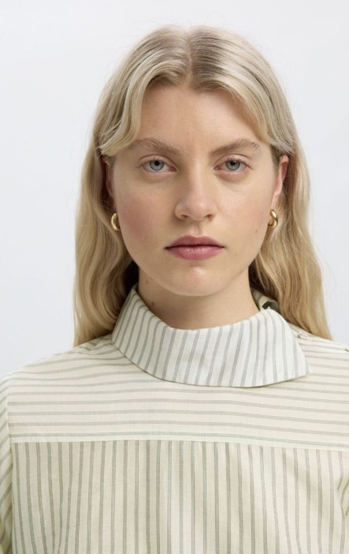 Slwconnie ls relaxed top Egret stripes