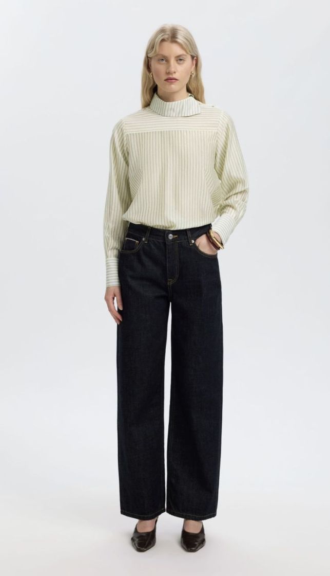 Slwconnie ls relaxed top  Egret stripes