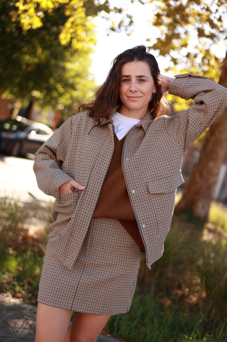 Slwelara relaxed bomber jacket Checks