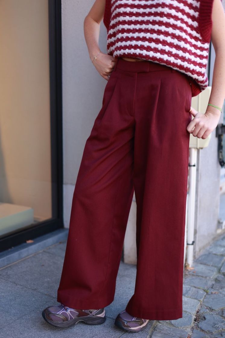 Slwextra wide hw thilde pant  Tawny port 