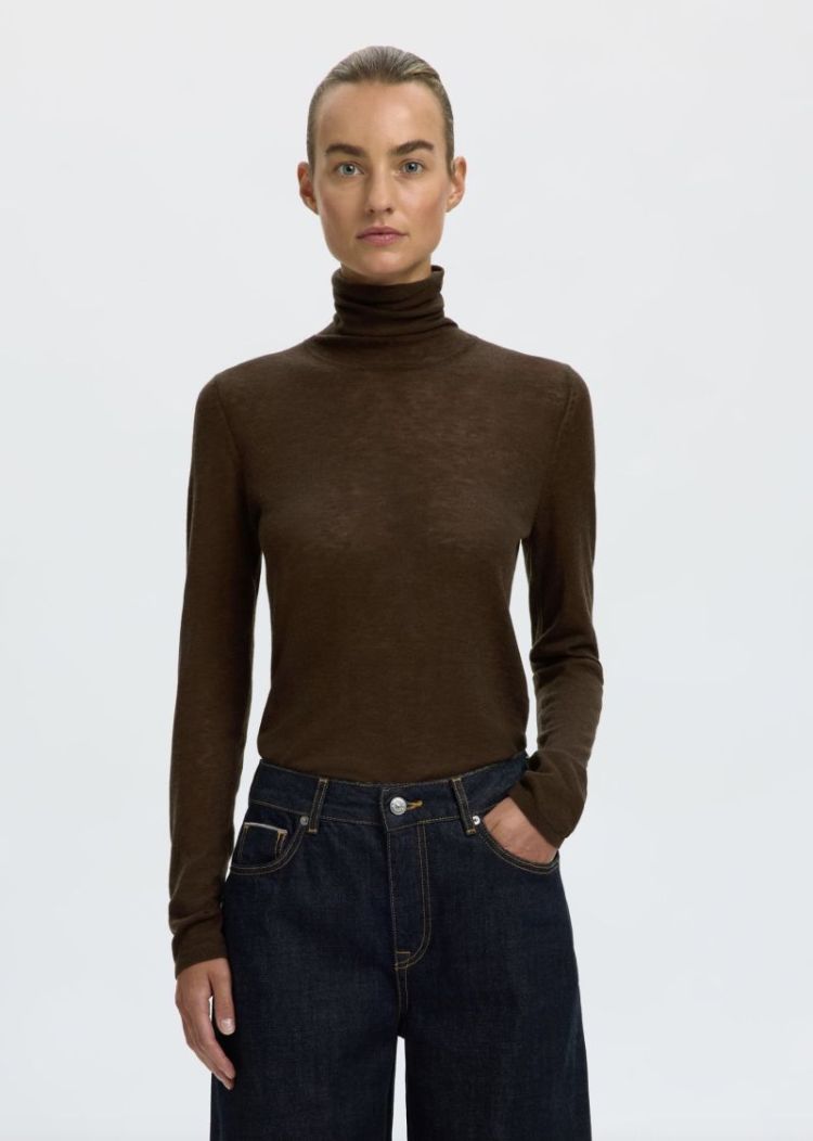 Slwvendy wool LS knit roll nek Delicioso