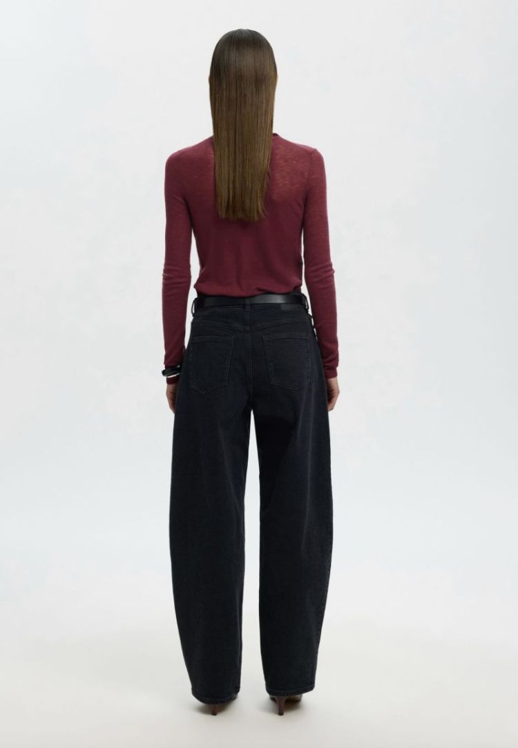 Slwvendy wool LS knit roll nek Twany port