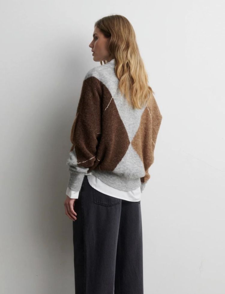 Forca knit v-neck Ligth grey mela