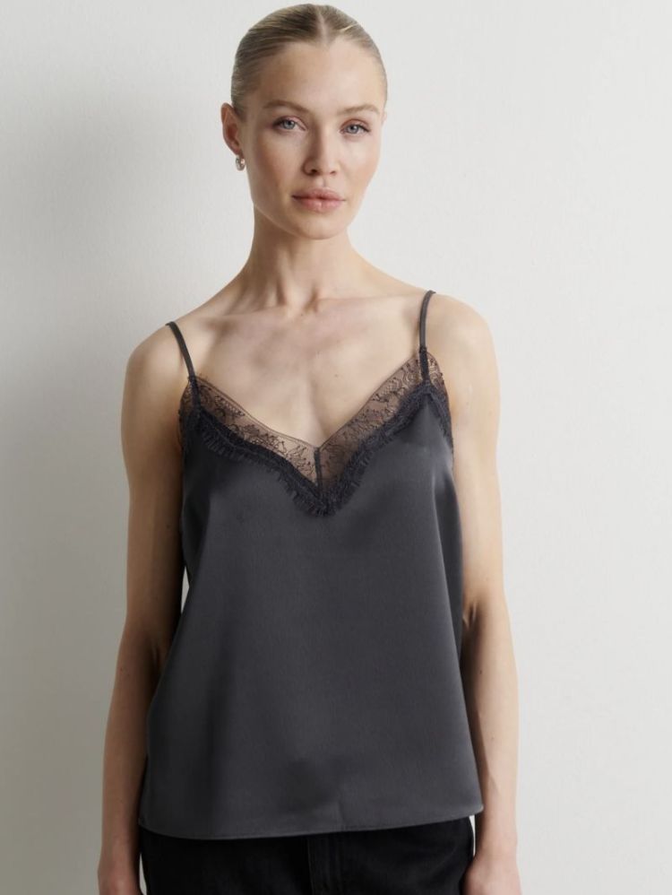 Glimps lace strap top  Asphalt 