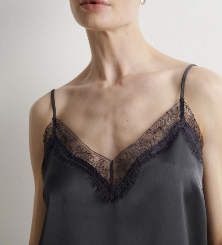 Glimps lace strap top  Asphalt 