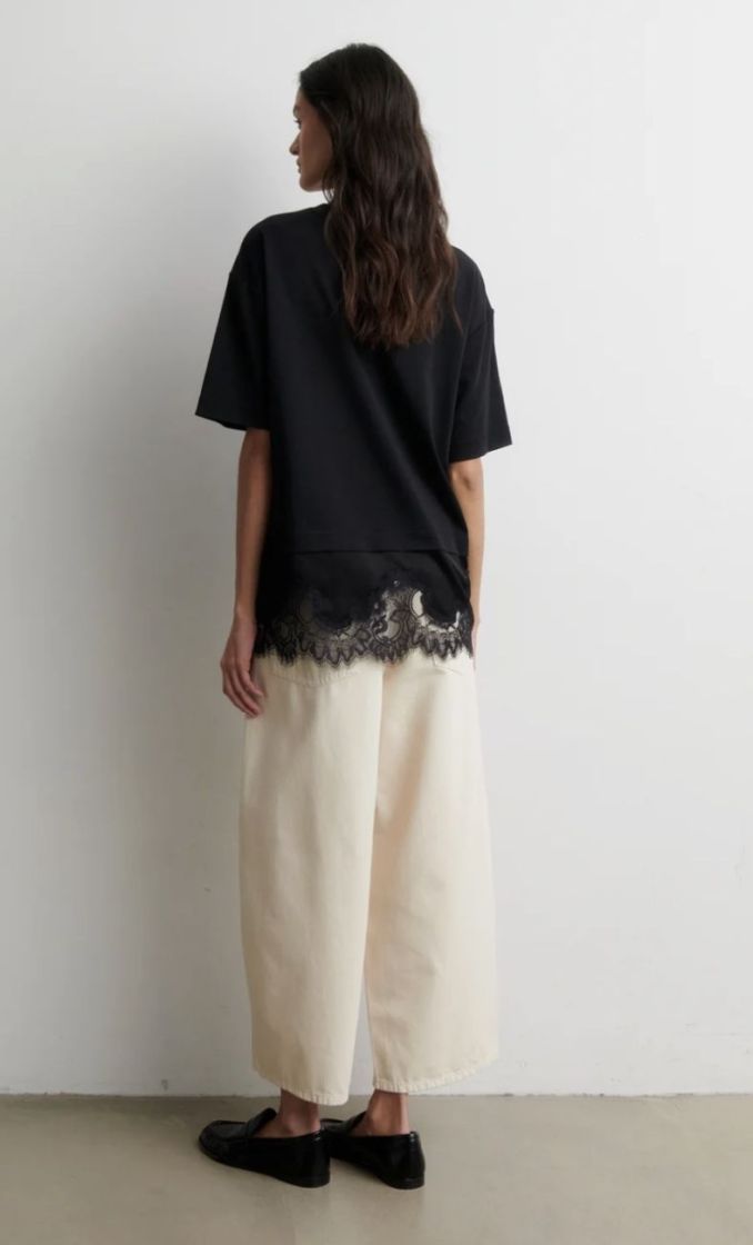Vaccara lace tee Black