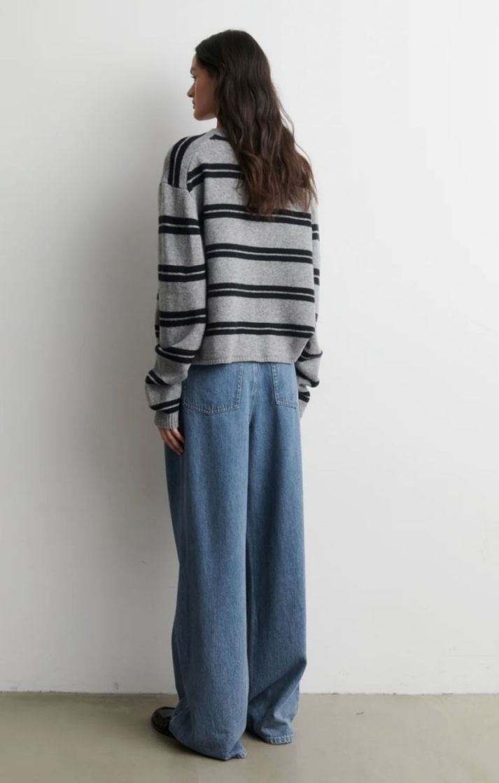 Alphaline LS knit cardigan Mid grey melang