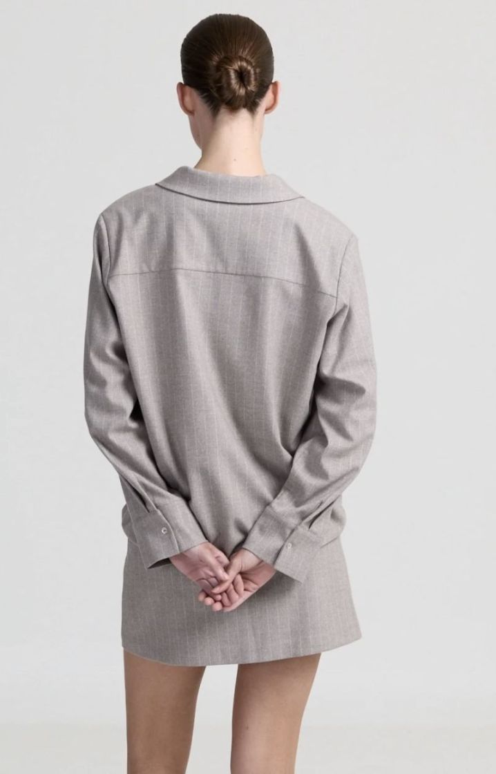 Gemma skirt beige pinstripe