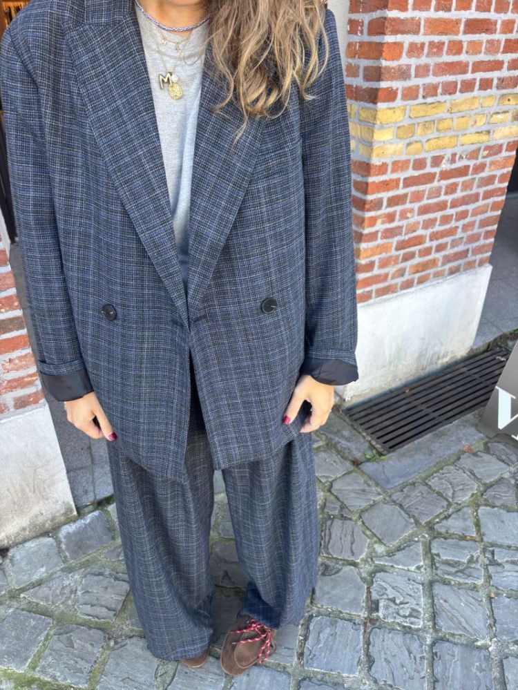 Camilo Blazer Grey blue check