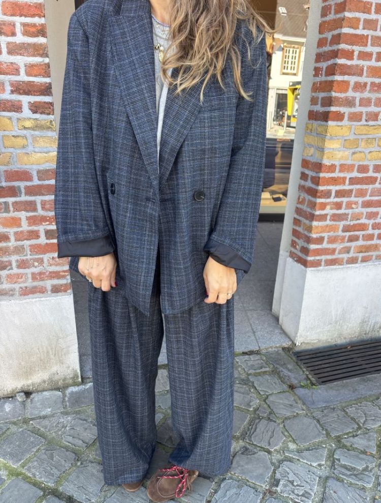 Camilo Blazer Grey blue check