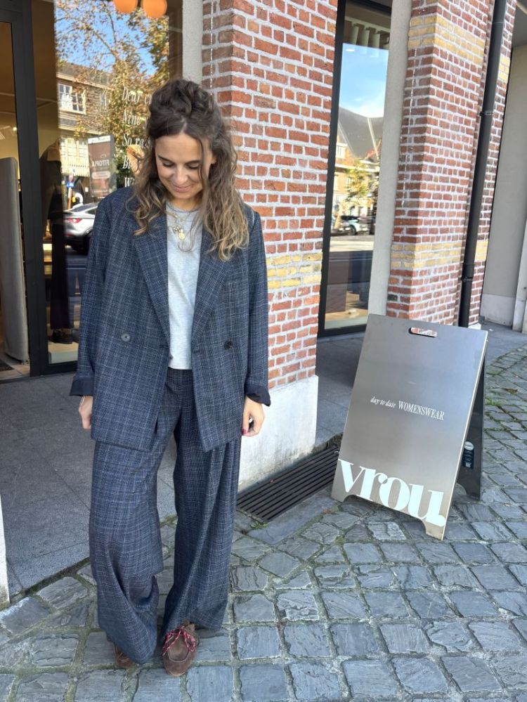Marou trousers Grey blue check