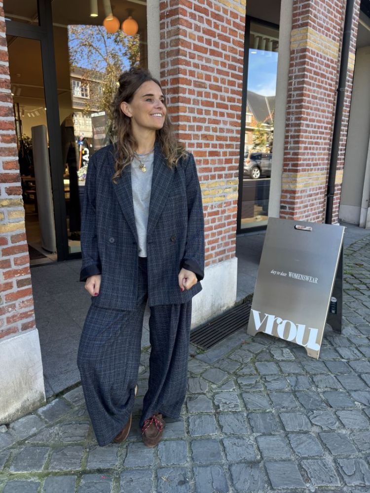 Marou trousers Grey blue check