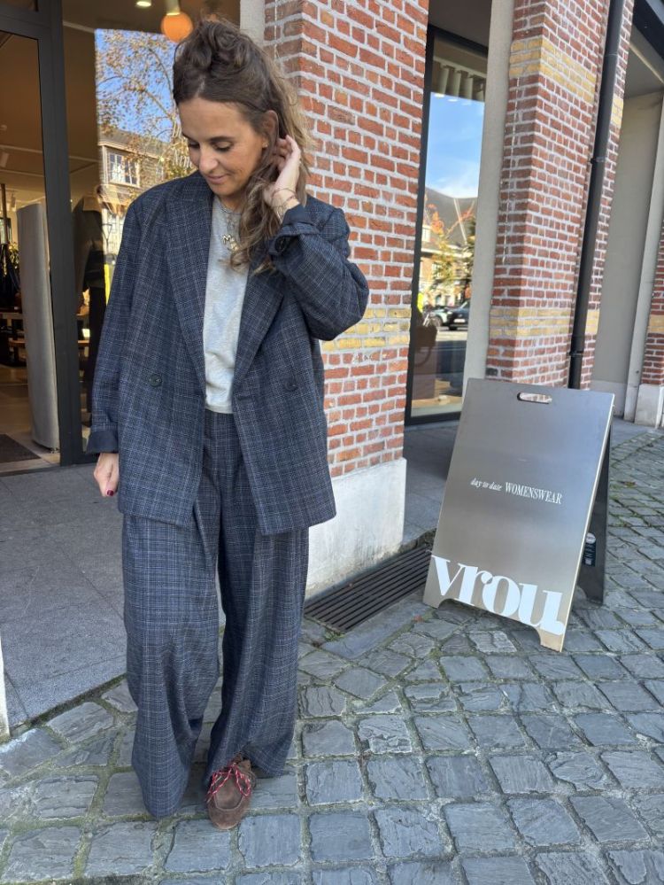 Marou trousers Grey blue check
