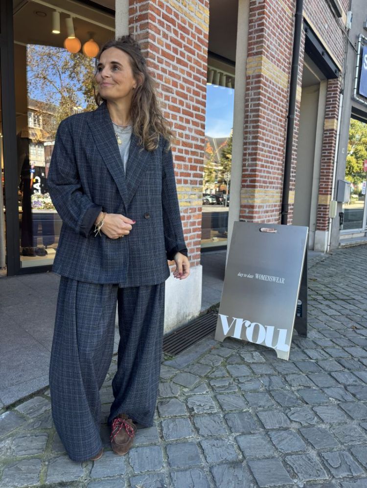 Marou trousers Grey blue check