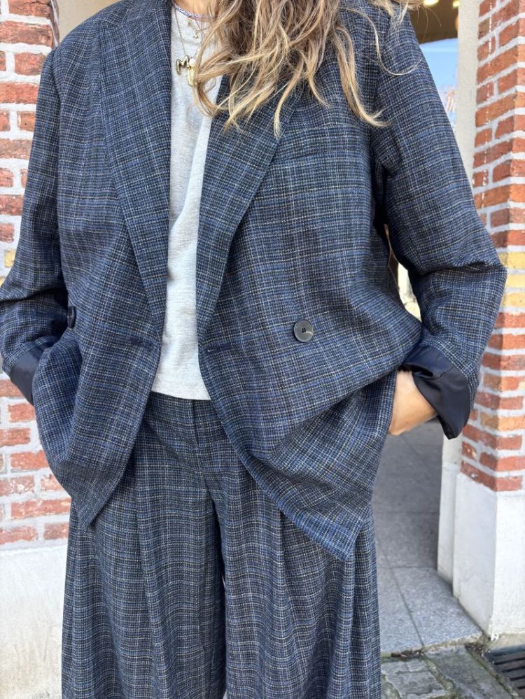 Marou trousers Grey blue check