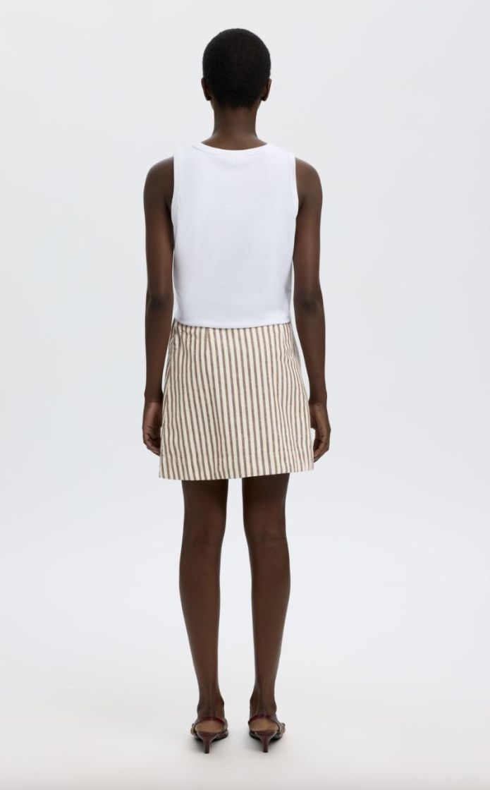 SlfJohanne mw short wrap skirt Egret/Cherry Ma