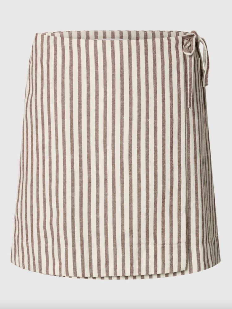 SlfJohanne mw short wrap skirt Egret/Cherry Ma