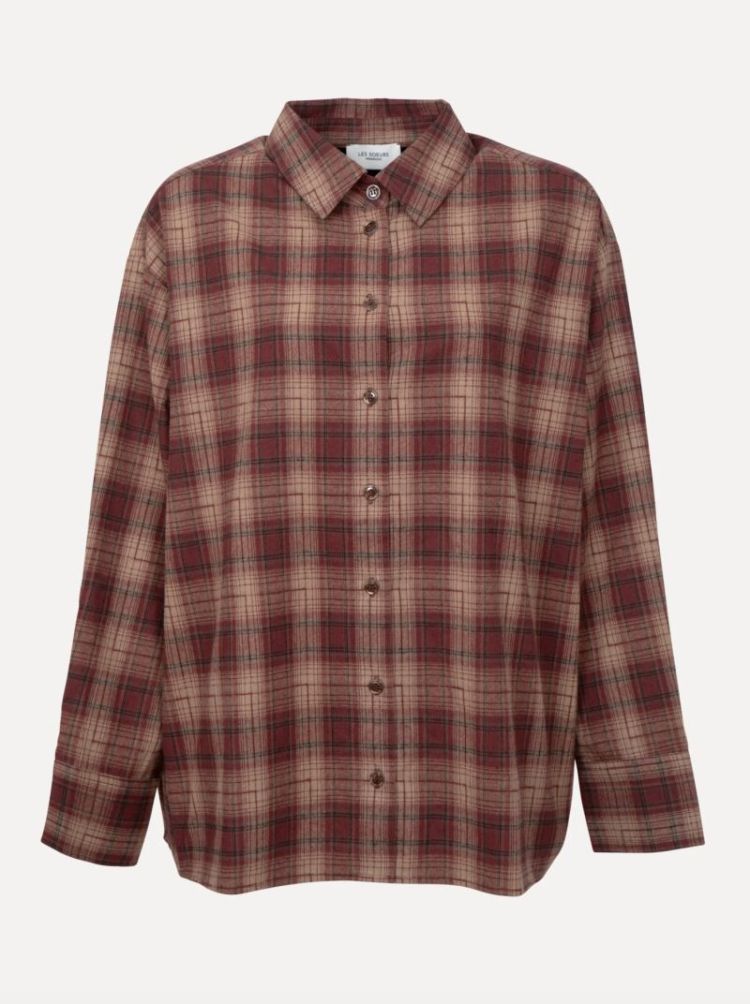 Loren flanel Check Bordeaux