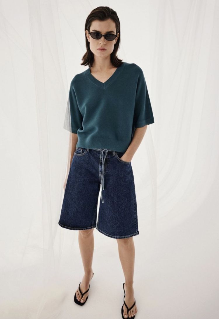 Mschelide Ada denim shorts Dark blue wash