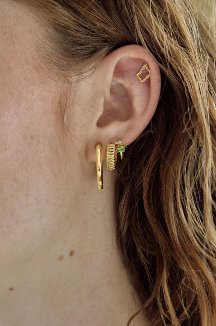 Jay Ribbed Earring  gold